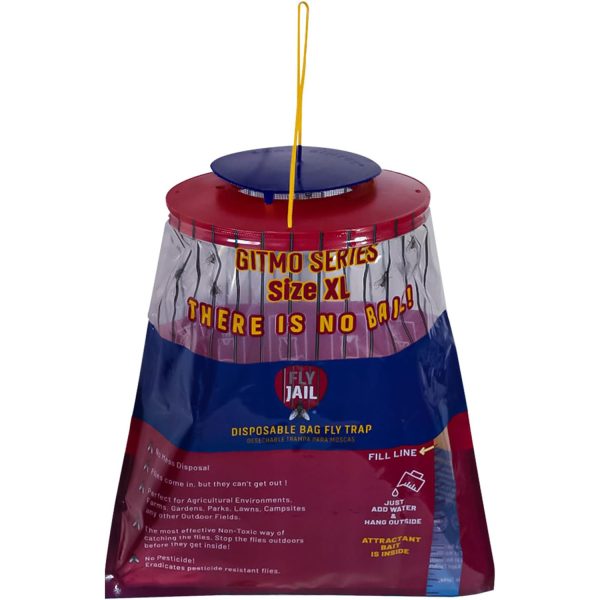 1 Fly Jail X Large Bag - Outdoor Disposable Fly Trap | Pre-Baited with Flies Inn Attractant | Outdoor Fly Catcher; RECYCABLE